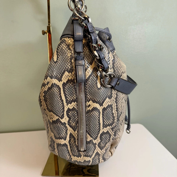 Coach Madison Python Embossed Marielle Leather Purse Snakeskin Shoulder Tote Bag - Picture 9 of 13